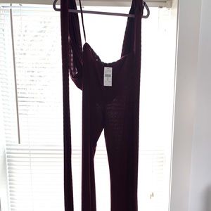 Burgundy Fashion Nova Jumpsuit.